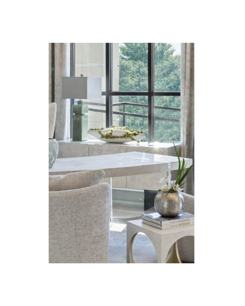 Oval and Circles Moss Centerpice - Green/White