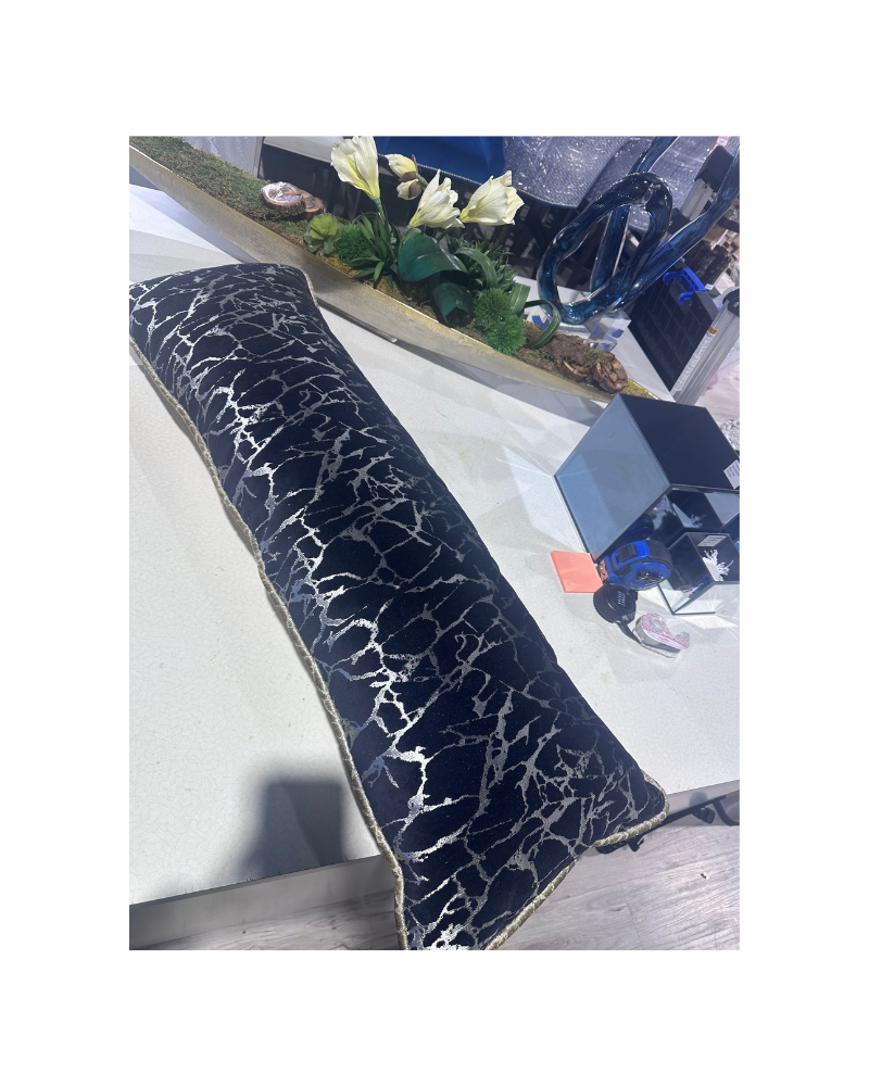 Black and Gold 39" Lumbar Pillow