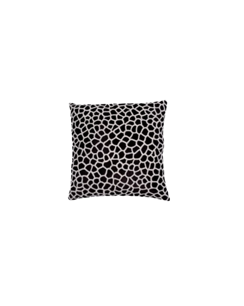 20x20 Pillow All-Over Creme Embroidery & Bead on Black Velvet