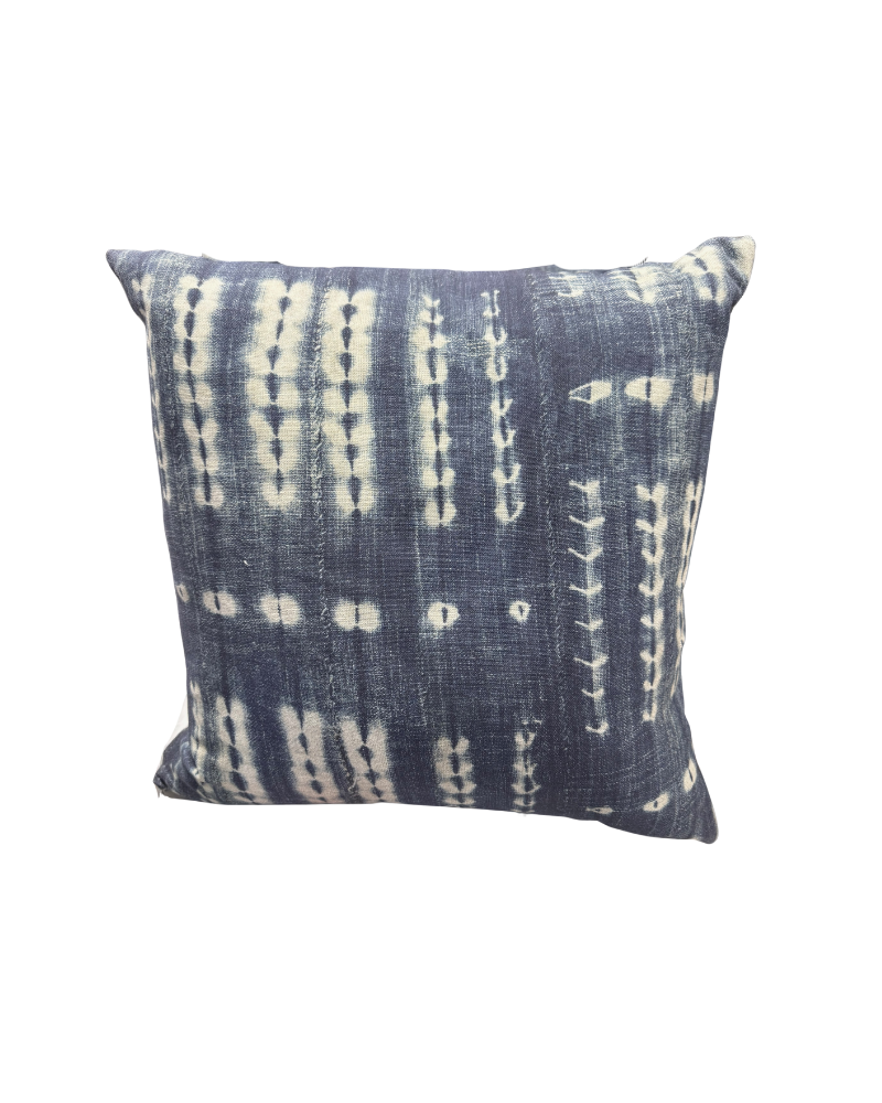 20x20 Custom Navy and White Print pillow