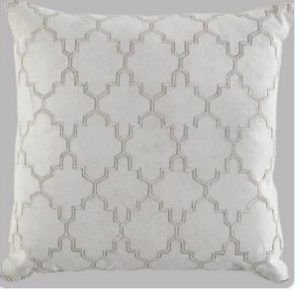 Cream and Light Gold Pillow