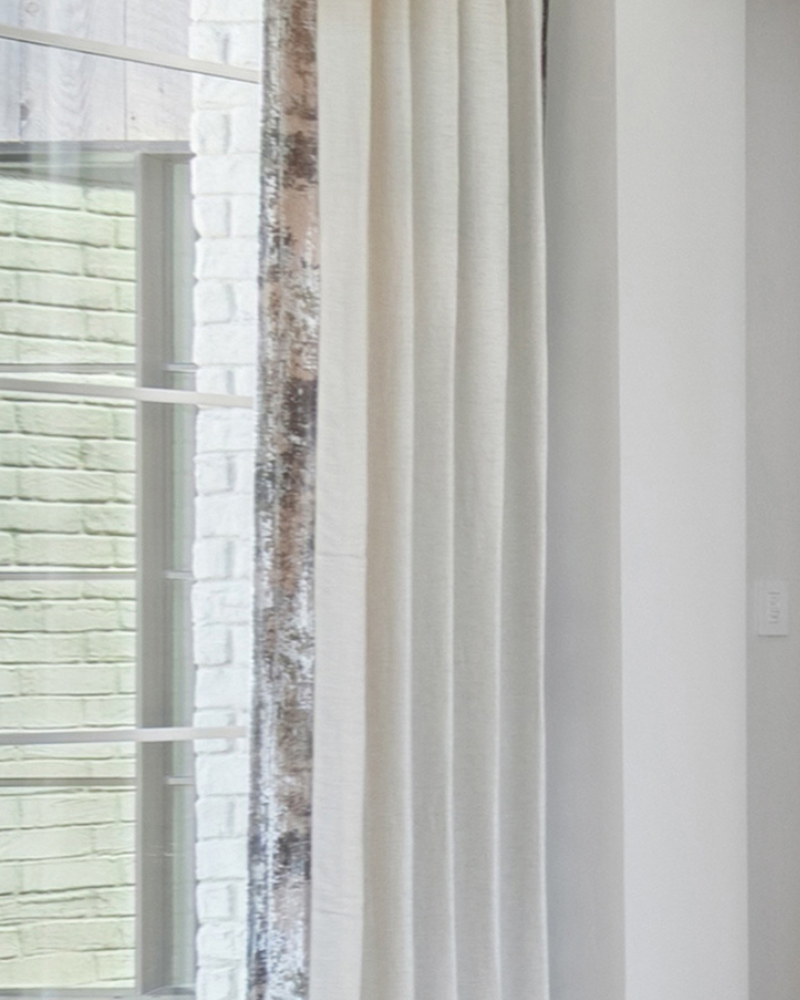 Drapery Panels - Ivory Linen with Trim