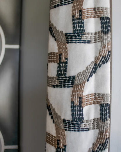 Drapery Panels - Black and Brown Embroidery