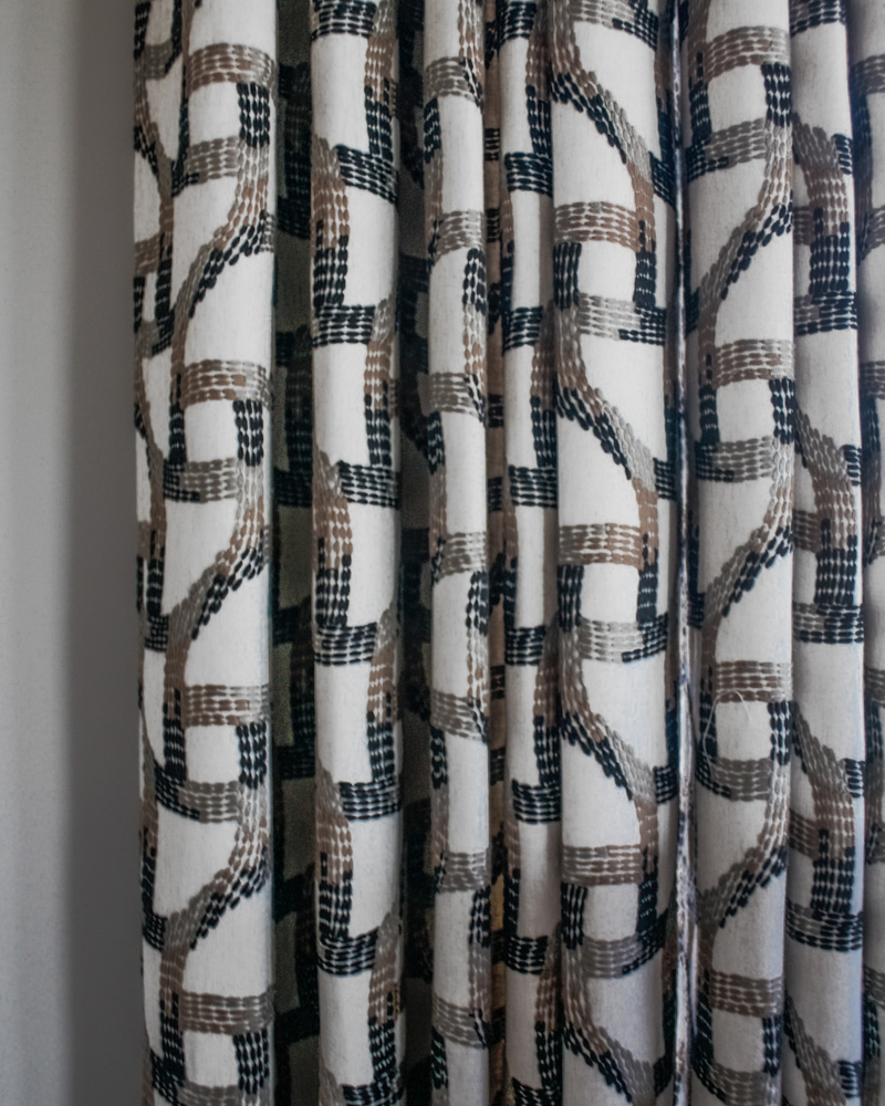 Drapery Panels - Black and Brown Embroidery