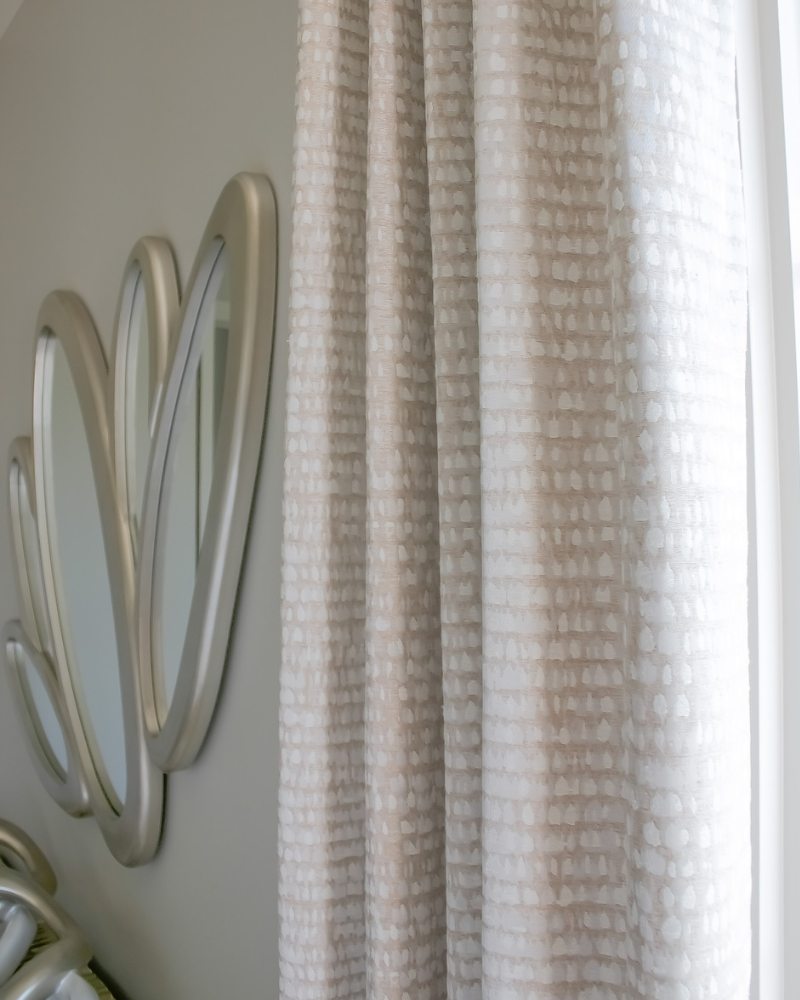 Drapery Panels - Silver and Tan Brushed Print