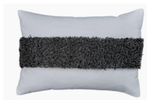 White Lumbar with Black Beading Pillow
