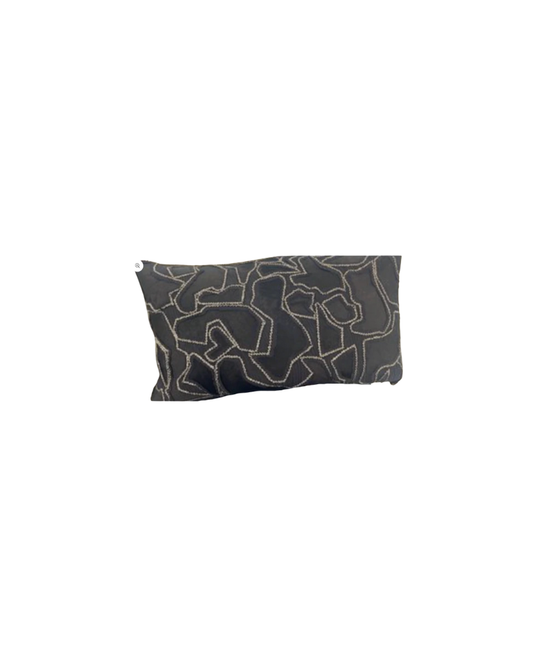 Lumbar Pillows Black hide with beads