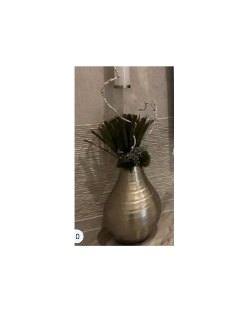 Bell Vase Floral - Silver