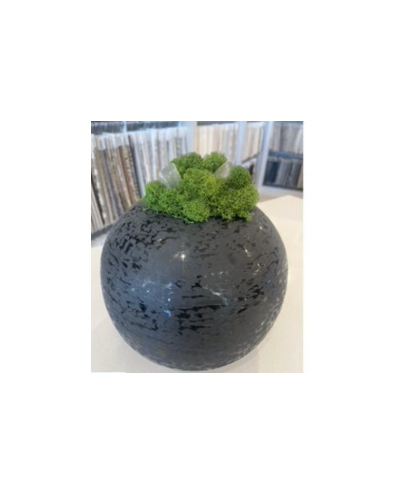 Globe Vase Floral - Black