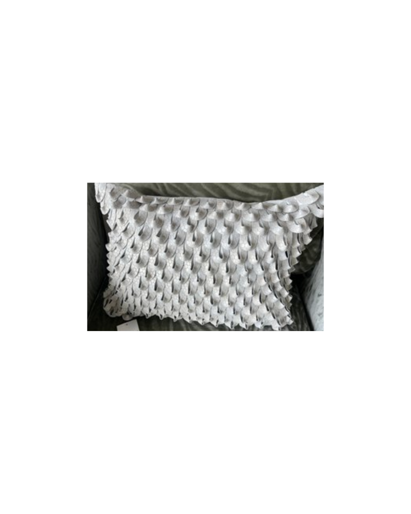 Callisto Pillow With Leather Loops - White