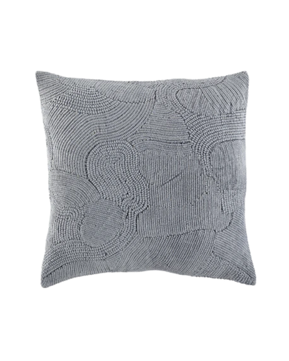 22x22 Textured Velvet Silver Metallic Embroidery