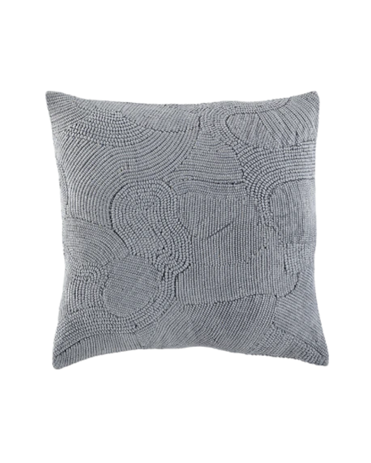 22x22 Textured Velvet Silver Metallic Embroidery