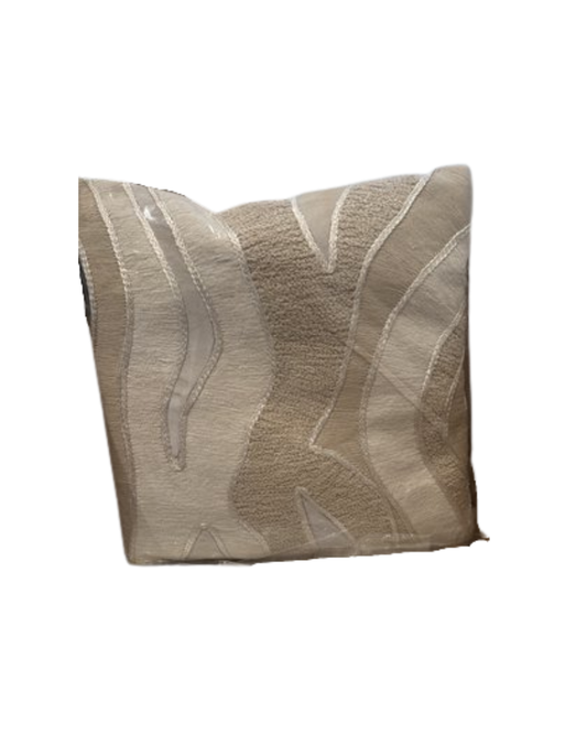 22x22 Creme Slub w/Multi Textured Emroidery and Creme Hide