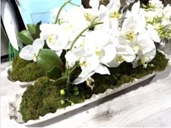 Long Orchid Floral - White