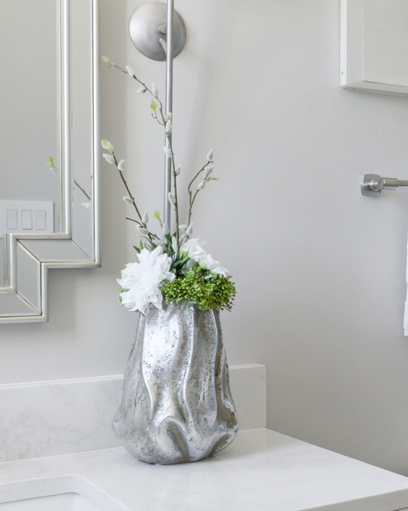 Custom Floral - Silver Bloom Vessel