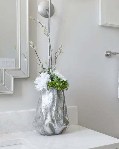 Custom Floral - Silver Bloom Vessel