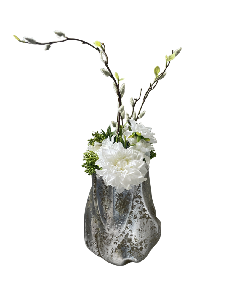 Custom Floral - Silver Bloom Vessel