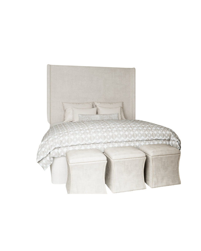 Montecito Custom Cali King Bed – Upholstered in Bisque
