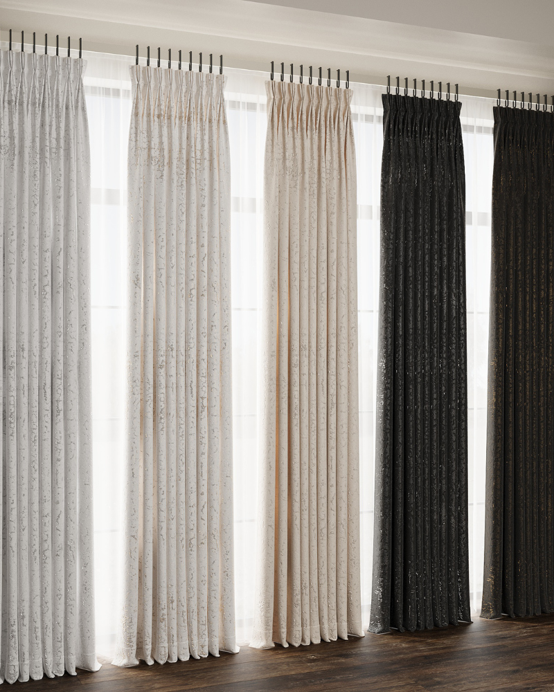 Drapery Panels - Ivory Linen with Trim