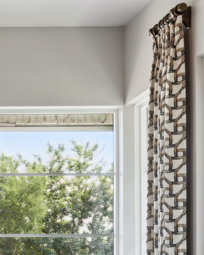 Drapery Panels - Black and Brown Embroidery