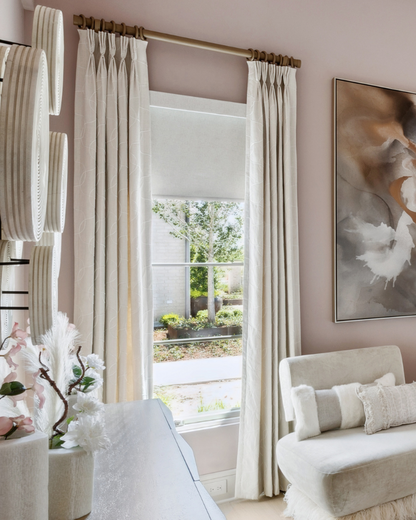 Drapery Panels - Embroidered Ivory